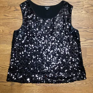 George Sequin Y2K tank blouse Black Size Extra Large thumbnail 1