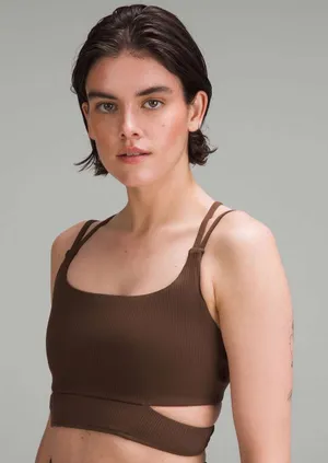 Lululemon Ribbed Nulu Strappy Yoga Bra *Light Support, A/B Cup Java Size 6 thumbnail 1