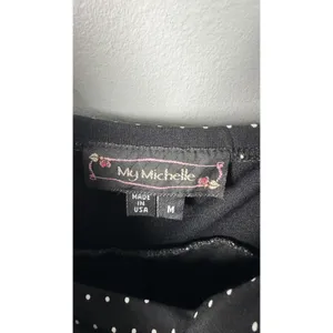 Vintage‎ My Michelle Medium Dress Sweetheart Black White Blue Party Polka Dot thumbnail 6