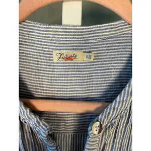 Faherty Isha Linen Dress Small Blue Stripe Pintuck Coastal Summer $178‎ thumbnail 5