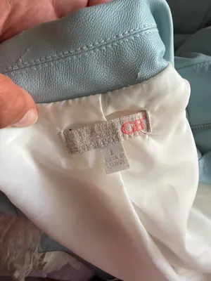 Gianni Bini Baby Blue Faux Leather Motto Jacket thumbnail 7