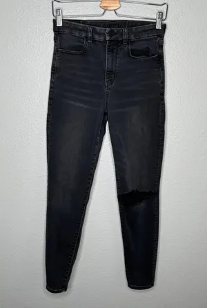 American Eagle black curvy super hi rise jeggings size 4 thumbnail 10