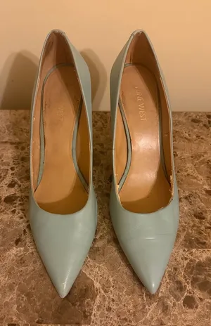 Nine West light blue Pointed Toe Leather Pumps thumbnail 1