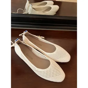 Rothy's Ballet Flats Women 10.5 Vanilla The Wrap Ankle Tie Sustainable Knit Shoe thumbnail 3