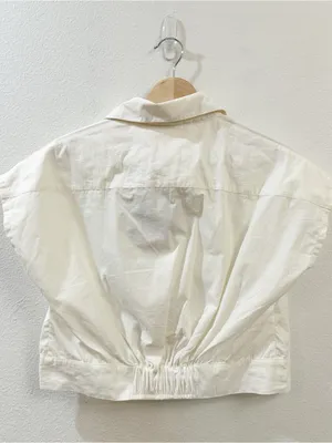 Reistor Women's Oversized Crop Shirt in Off-white Organic Cotton Size XS NWT thumbnail 7