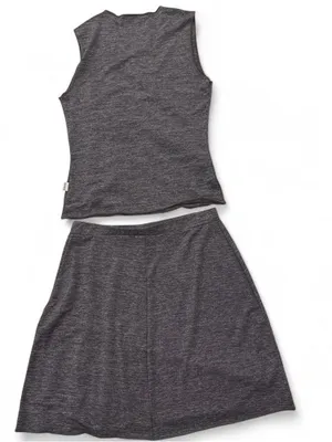 XOXO Heather Gray Sleeveless Skirt Set 2pc thumbnail 3