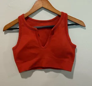 Ribbed padded sports bra Red thumbnail 1