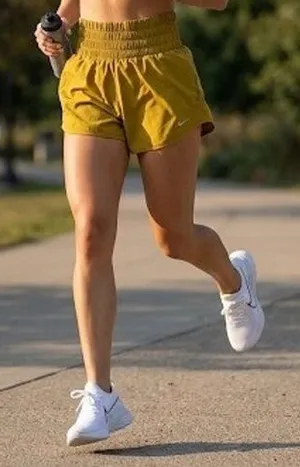 Nike One‎ Women's Small Mustard Yellow Dri-Fit Ultra High Waisted 3" Shorts thumbnail 1