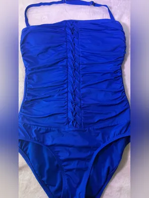 Jantzen Royal Blue Ruched Halter One-Piece Swimsuit thumbnail 4