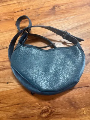 Jessica Simpson Teal Moto Hobo Shoulder Bag Y2K Buckle Zip Purse thumbnail 3