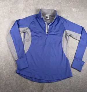 Women's FootJoy Quarter-Zip Long Sleeve‎ Sun ProtectionPullover Peach Size Small thumbnail 1