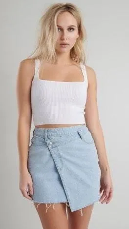 Garage Denim Wrap Skirt thumbnail 1