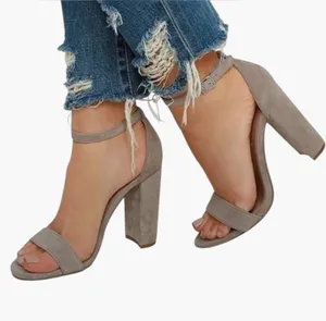 Steve Madden Suede Ankle-Strap Carrson Block Heel Sandals - Taupe thumbnail 1