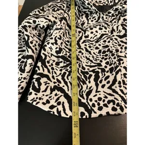 Saint Tropez West‎ Womens Animal Print Textured Blazer Jacket Black White Size M thumbnail 3
