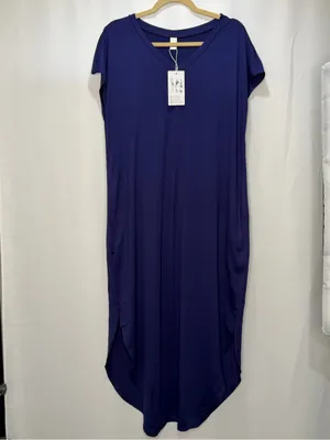 NWT RUMIA Summer Maxi Dress Cap Sleeve Long Sundress with Pockets Size Large thumbnail 5
