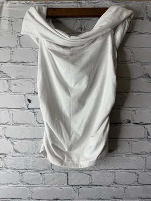 Abercrombie and fitch Women’s White Off-Shoulder Drape Top thumbnail 8