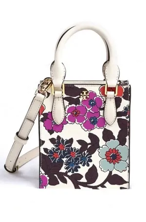 Tory Birch Emerson Mini Shopper Floral Shoulder Strap Crossbody Purse thumbnail 1
