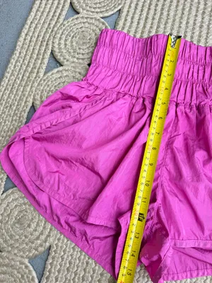 FP Movement The Way Home Hot Pink Smocked High Rise Shorts S thumbnail 5