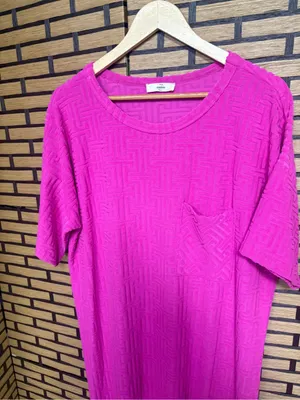 Entro Fuschia terry cloth midi dress/swim cover up size medium thumbnail 3