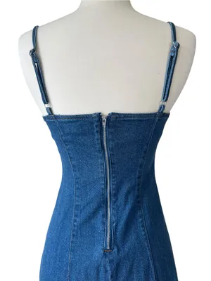 House of Harlow 1960 Denim A line Midi Dress thumbnail 11