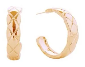 NWT 14K GP “ gold plated Do everything in Love “ quilt hoops thumbnail 1