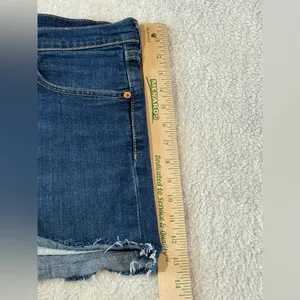Levi's Shorts Womens W 32 Dark Wash Blue Denim Cut Offs 501 Distressed Vtg thumbnail 3