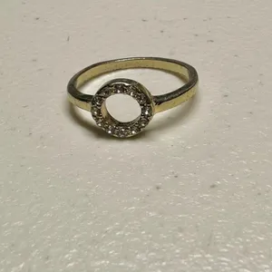 Gold tone circle rhinestone ring thumbnail 2