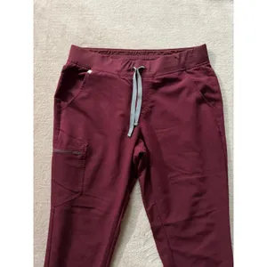 FIGS Catarina Jogger Scrub Pants‎ Zipper Pockets Burgundy Medical Size L thumbnail 2