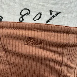 PINK Victoria's Secret Tube Top sz S Brown Excellent Ribbed Corset Hem Strapless thumbnail 4