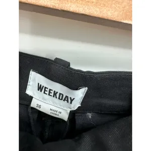 Weekday Riley Trousers Black Dark Wide Leg High Waist Dress Pants Size 36 US 6 thumbnail 6