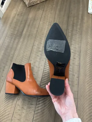 Bamboo Brown Leather Booties thumbnail 7