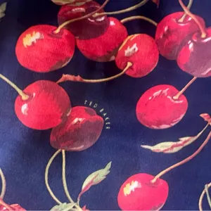 Ted Baker London Red Cherry Print‎ Zipper Pockets Navy Blue Shorts Size 0 = US 2 thumbnail 12