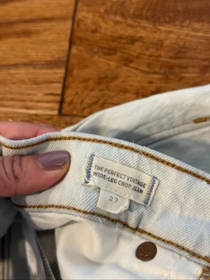 Madewell the perfect vintage wide leg crop Jean light wash size 27 thumbnail 6