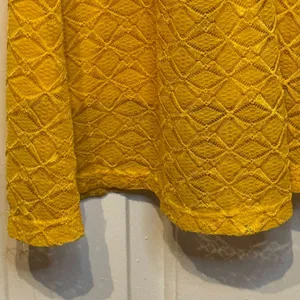 Lucky & Blessed Womens Pants Flare Leg Stretch Boho Hippie Lace Yellow Large NWT thumbnail 3
