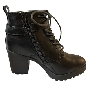 MADDEN GIRL Alexandra Black High Heeled Lace Up Combat Moto Boot NIB - Size 6 thumbnail 3