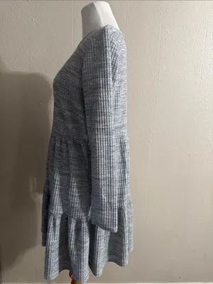 American Eagle Outfitters Heather Gray Ribbed Tiered Dress thumbnail 5