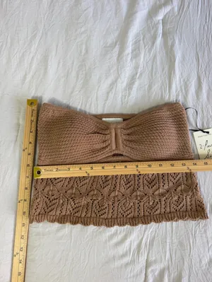 Freshman Brown Crochet Knit Maxi Skirt Set thumbnail 6