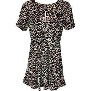 Reformation Leopard Print Short Sleeve V-Neck‎ Mini Dress 2 thumbnail 3