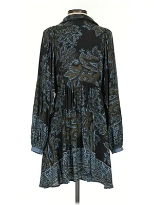 Free People Say You Love Me Paisley Silky Mini Tunic Dress S thumbnail 5