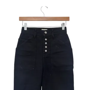 Aritzia Wilfred Free Black Straight Leg Button Fly Canvas Pants Jeans Sz 0 thumbnail 5