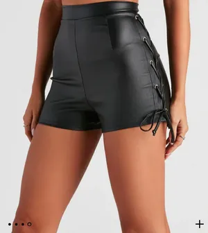 Windsor Lace Up Leather Shorts thumbnail 3