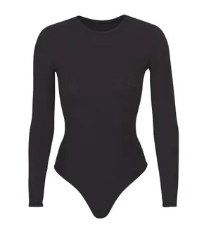 SKIMS LONG SLEEVE CREW NECK BODYSUIT Black Size S New Without Tags thumbnail 2