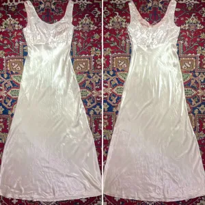 Vtg 90s Rampage bias cut satin damask prom maxi slip dress mermaid gown wedding thumbnail 6