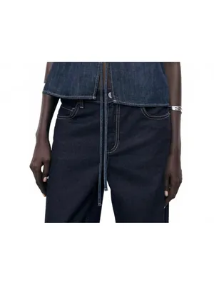 Mango Low-rise wideleg jeans NWT Open Blue Size 8 EUR 40 thumbnail 4