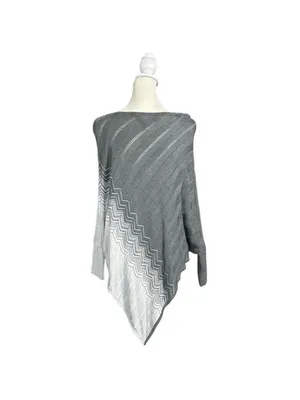 White House Black Market Ombre Metallic Batwing Sleeve Knit Poncho Medium Petite thumbnail 4