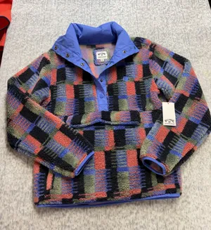 Billabong Adventure Division Switchback Pullover Fleece Multicolor Plaid Women S thumbnail 1
