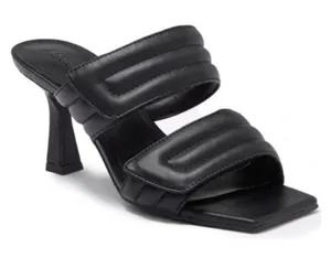 Abound Shoes Womens Size 5 Qarly Heeled‎ Black Square Toe Slip On Sandals thumbnail 1