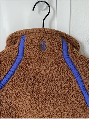 Free People Mountain High Half-Zip Fleece Pullover in Brown Twig Combo thumbnail 7