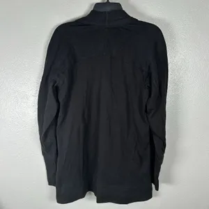 Pact Organic Cotton Airplane Wrap Cardigan Size Small Black Shawl Collar Pockets thumbnail 3