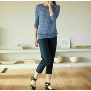 J.‎ Jill Pure Jill Blue Indigo Open Stitch Cotton Blend Pullover Sweater Size XS thumbnail 7